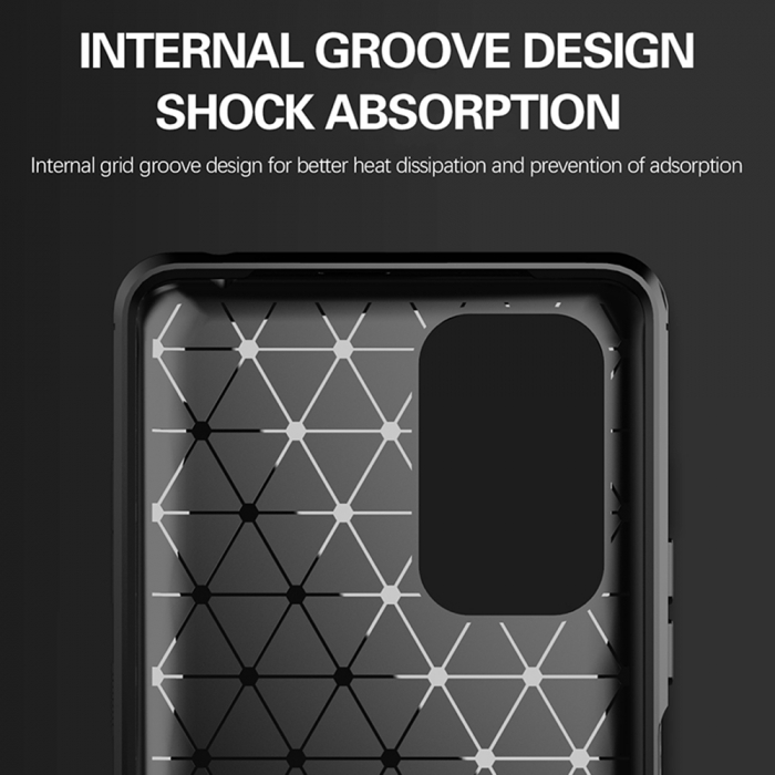 Husa Carbon Silicone pentru Xiaomi Redmi Note 10 Pro, Negru [5]