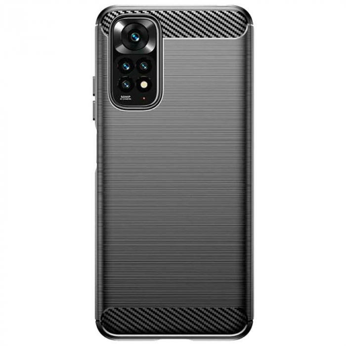 Husa Carbon Silicone pentru Xiaomi Redmi Note 11 Pro, Negru [3]