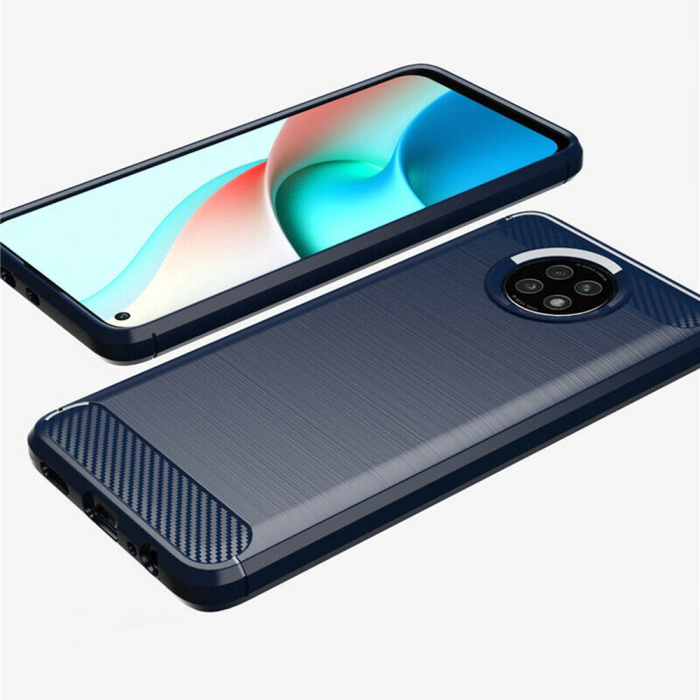 Husa Carbon Silicone pentru Xiaomi Redmi Note 9T, Negru [7]