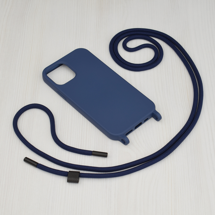 Husa cu snur iPhone 12, Crossbody Lanyard, Blue [2]