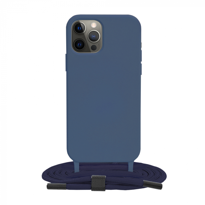 Husa cu snur iPhone 12 Pro, Crossbody Lanyard, Blue [1]