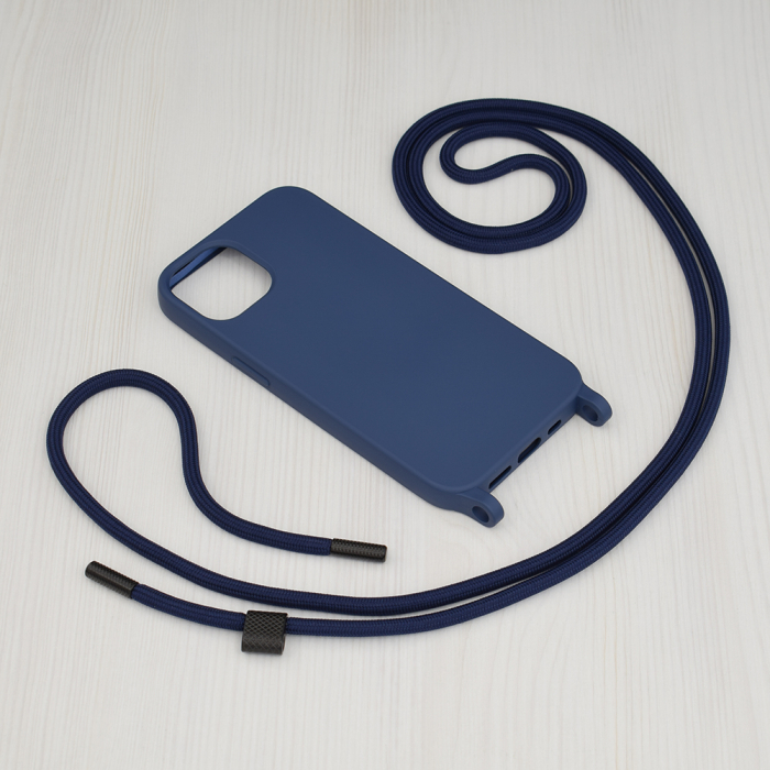Husa cu snur iPhone 13, Crossbody Lanyard, Blue [2]