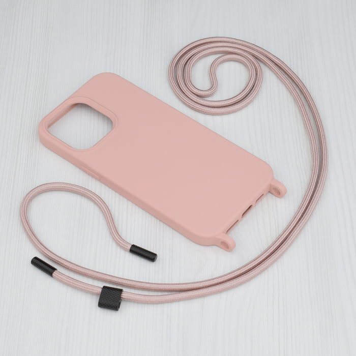 Husa cu snur iPhone 14 Pro Max, Crossbody Lanyard, Pink [2]