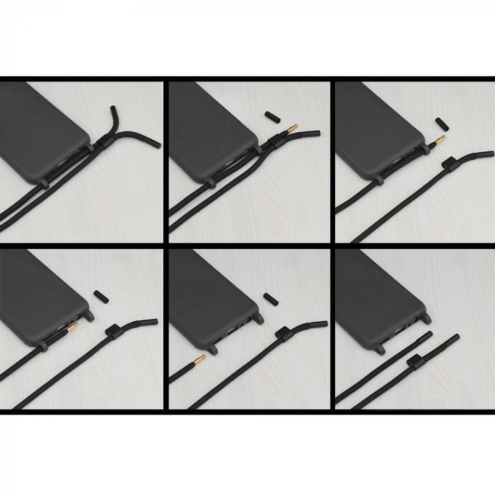 Husa cu snur Samsung Galaxy Note 20, Crossbody Lanyard, Negru [3]