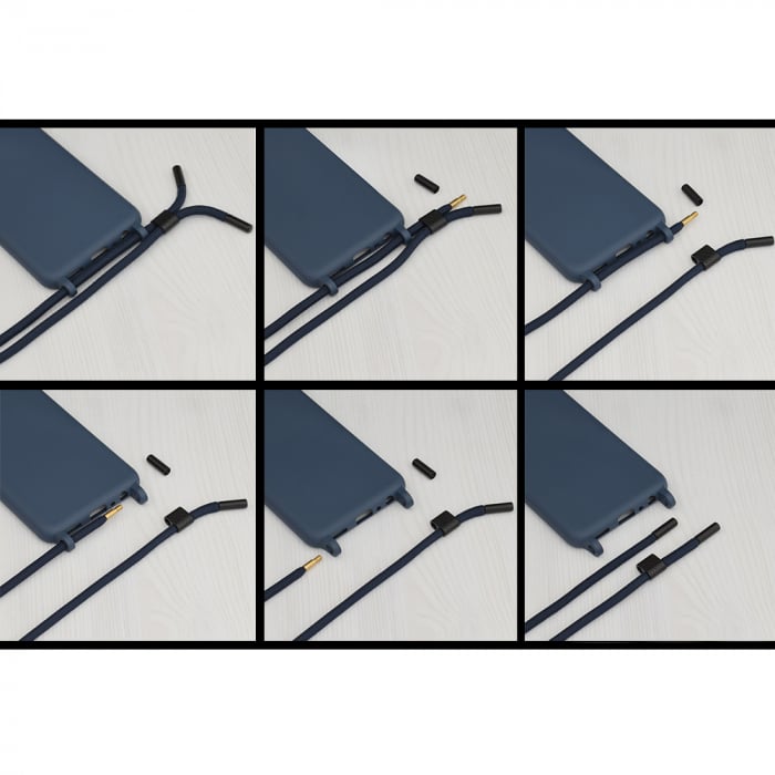 Husa cu snur Samsung Galaxy S21 FE, Crossbody Lanyard, Blue [3]