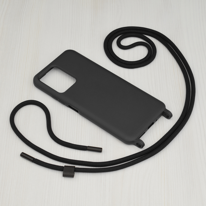 Husa cu snur Xiaomi Redmi Note 12 5G, Crossbody Lanyard, Negru [2]