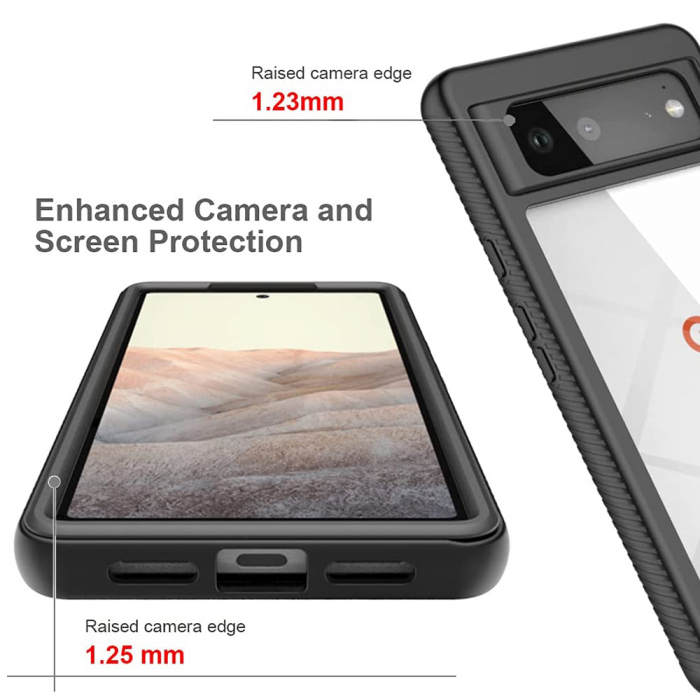 Husa Defense 360 + folie protectie pentru Google Pixel 6, Negru [6]