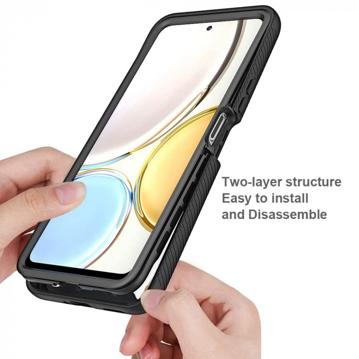 Husa Defense 360 + folie protectie pentru Honor Magic 4 Lite, Negru [4]