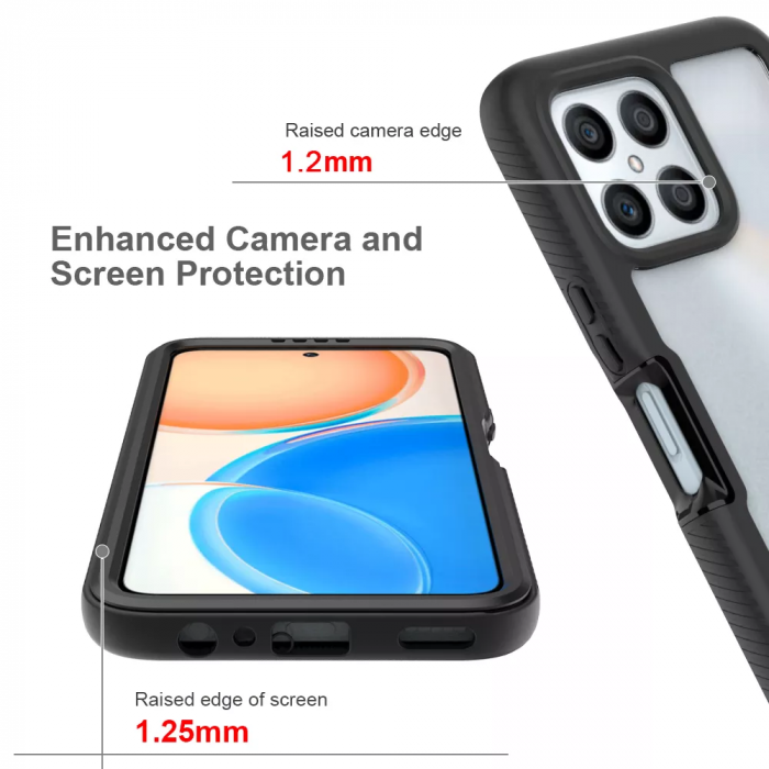 Husa Defense 360 + folie protectie pentru Honor X8, Negru [5]