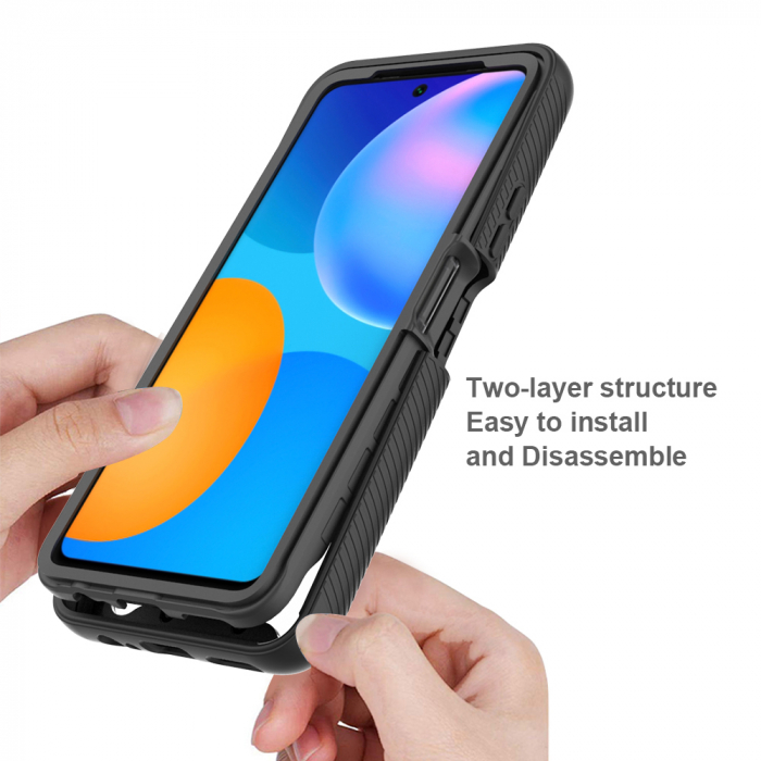 Husa Defense 360 + folie protectie pentru Huawei P Smart (2021), Negru [4]