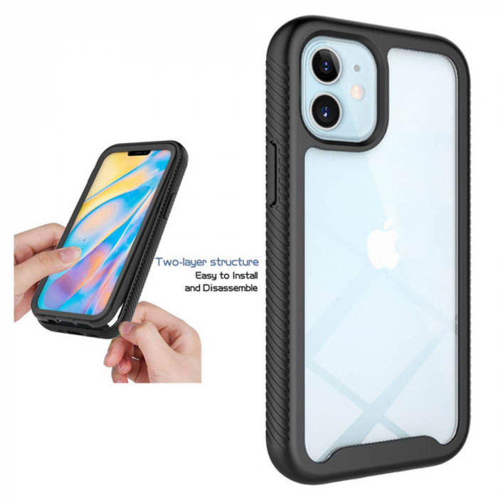 Husa Defense 360 + folie protectie pentru iPhone 12 Mini, Negru [5]