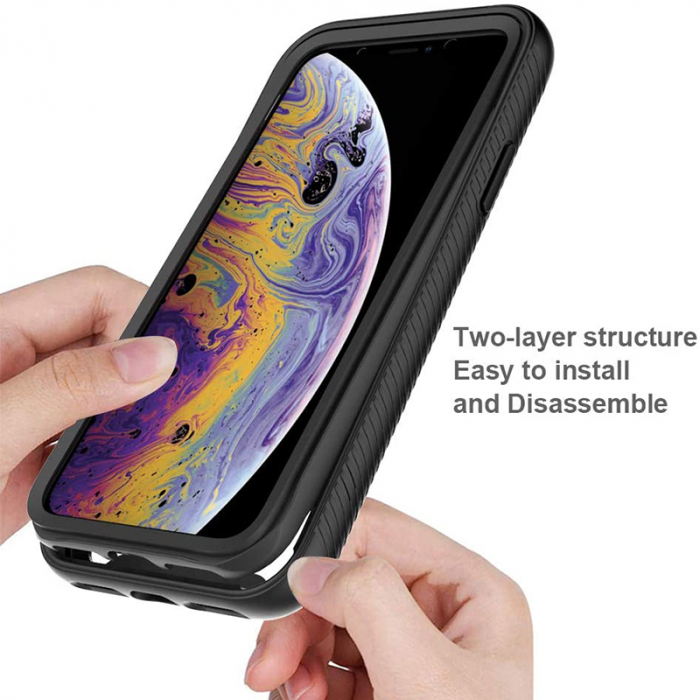Husa Defense 360 + folie protectie pentru iPhone 6 / 7 / 8, Negru [4]
