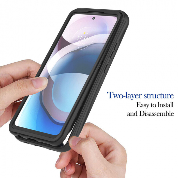 Husa Defense 360 + folie protectie pentru Motorola Edge 20 Lite, Negru [5]