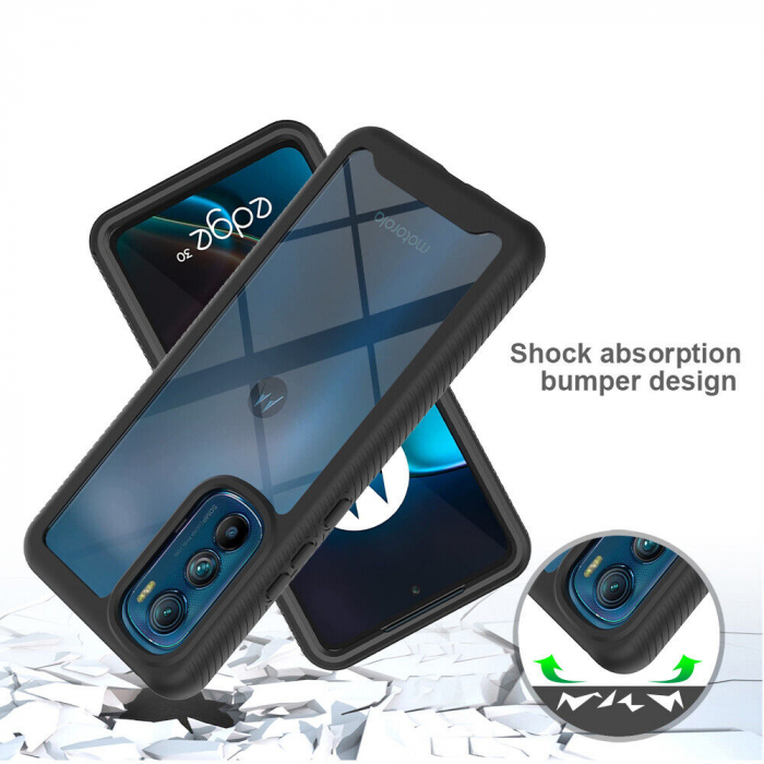 Husa Defense 360 + folie protectie pentru Motorola Edge 30, Negru [2]