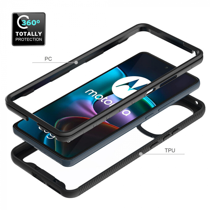 Husa Defense 360 + folie protectie pentru Motorola Edge 30, Negru [6]
