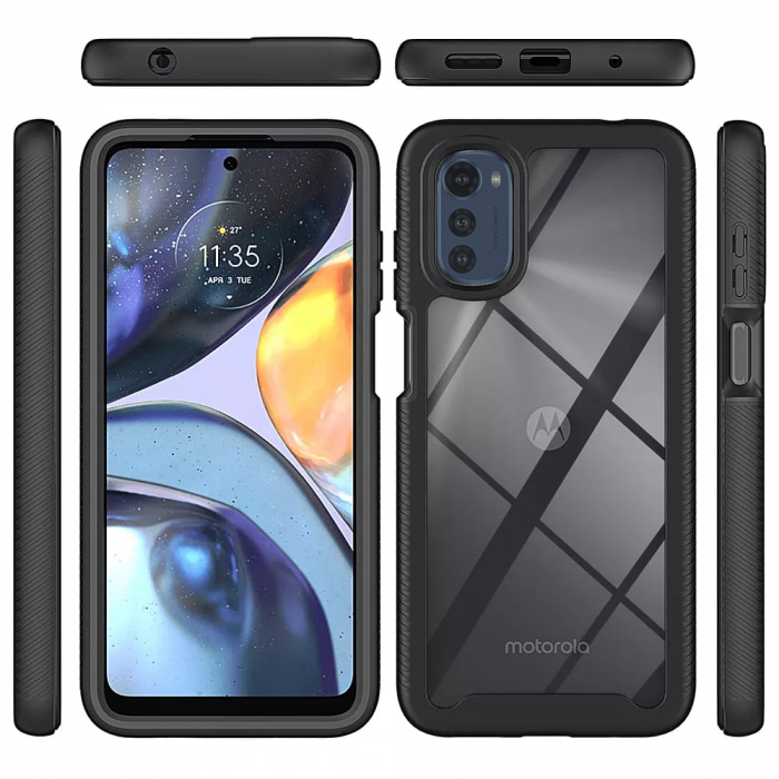 Husa Defense 360 + folie protectie pentru Motorola Moto E32, Negru [6]