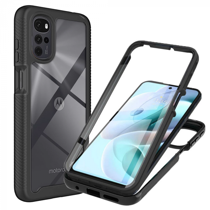 Husa Defense 360 + folie protectie pentru Motorola Moto G22, Negru [5]