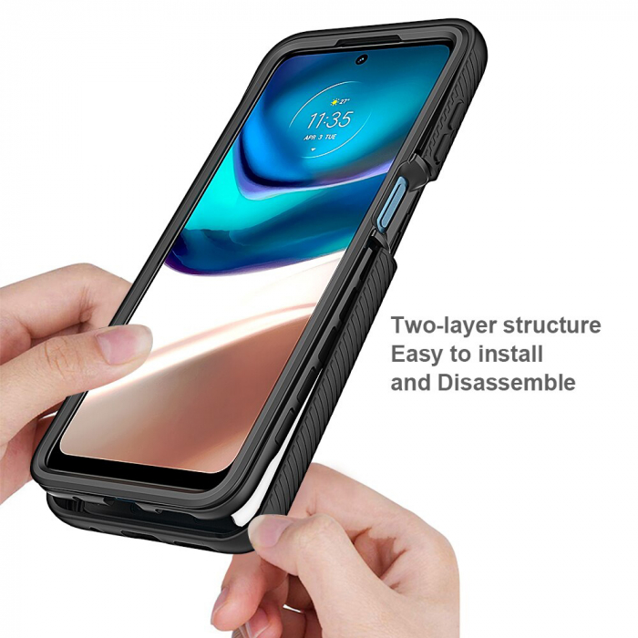 Husa Defense 360 + folie protectie pentru Motorola Moto G42, Negru [4]