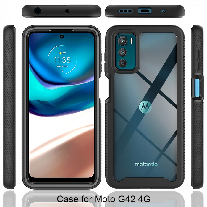 Husa Defense 360 + folie protectie pentru Motorola Moto G42, Negru [2]