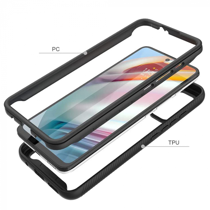 Husa Defense 360 + folie protectie pentru Motorola Moto G60, Negru [2]