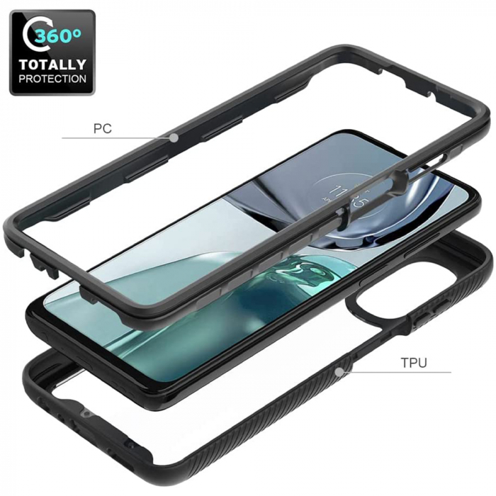 Husa Defense 360 + folie protectie pentru Motorola Moto G62, Negru [4]