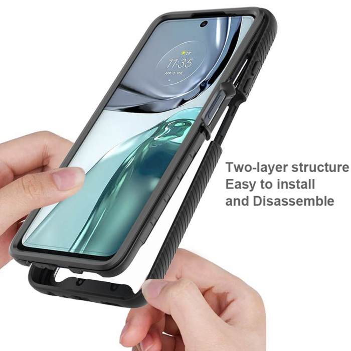 Husa Defense 360 + folie protectie pentru Motorola Moto G62, Negru [6]