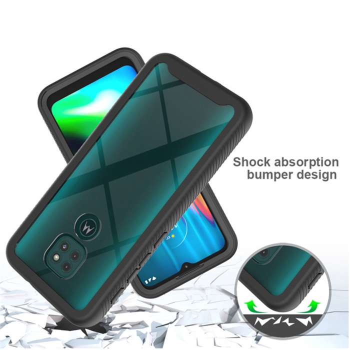 Husa Defense 360 + folie protectie pentru Motorola Moto G9 Play, Negru [4]