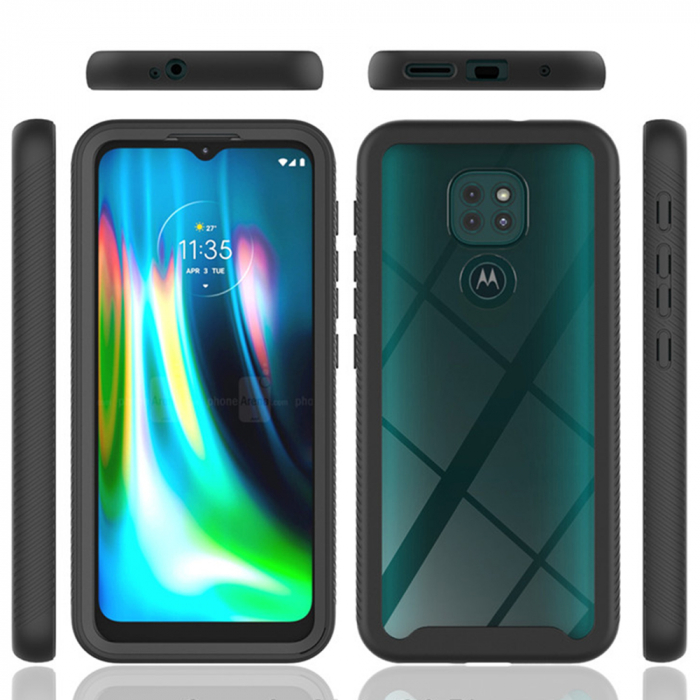 Husa Defense 360 + folie protectie pentru Motorola Moto G9 Play, Negru [6]
