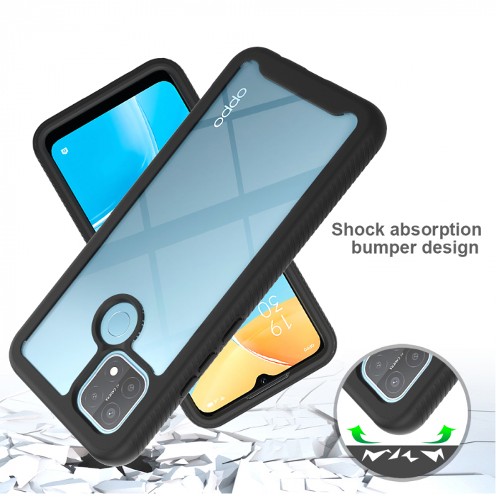 Husa Defense 360 + folie protectie pentru OPPO A15 / A15s, Negru [5]