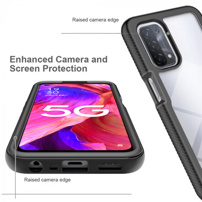 Husa Defense 360 + folie protectie pentru OPPO A54 5G / A74 5G, Negru [4]
