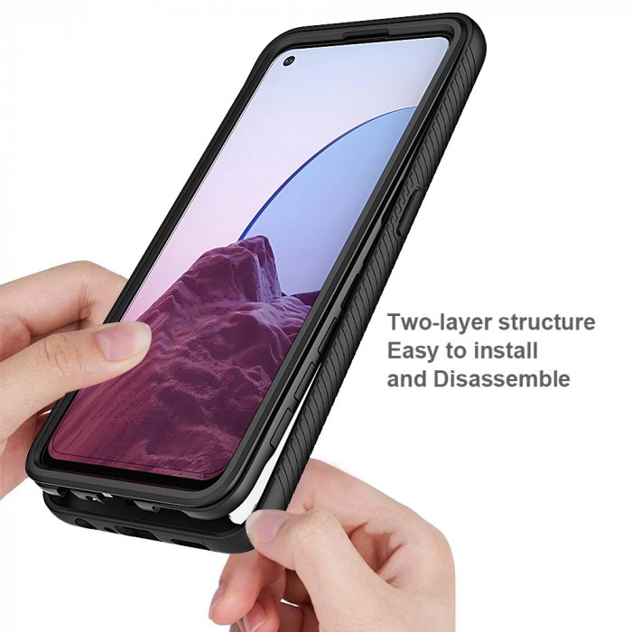 Husa Defense 360 + folie protectie pentru OPPO Reno 7 Lite / Reno8 Lite, Negru [3]