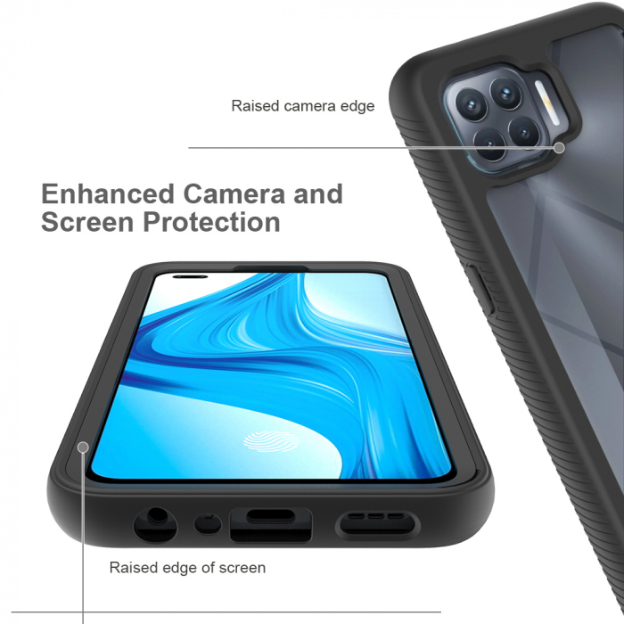 Husa Defense 360 + folie protectie pentru OPPO Reno4 Lite, Negru [3]