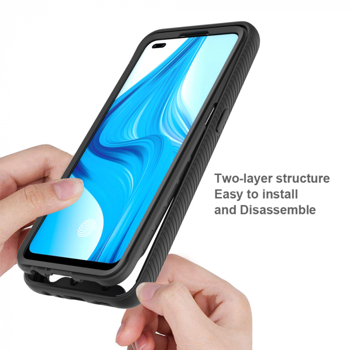 Husa Defense 360 + folie protectie pentru OPPO Reno4 Lite, Negru [5]