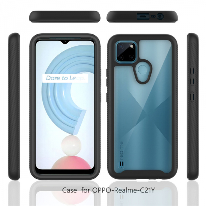 Husa Defense 360 + folie protectie pentru Realme C21Y, Negru [6]