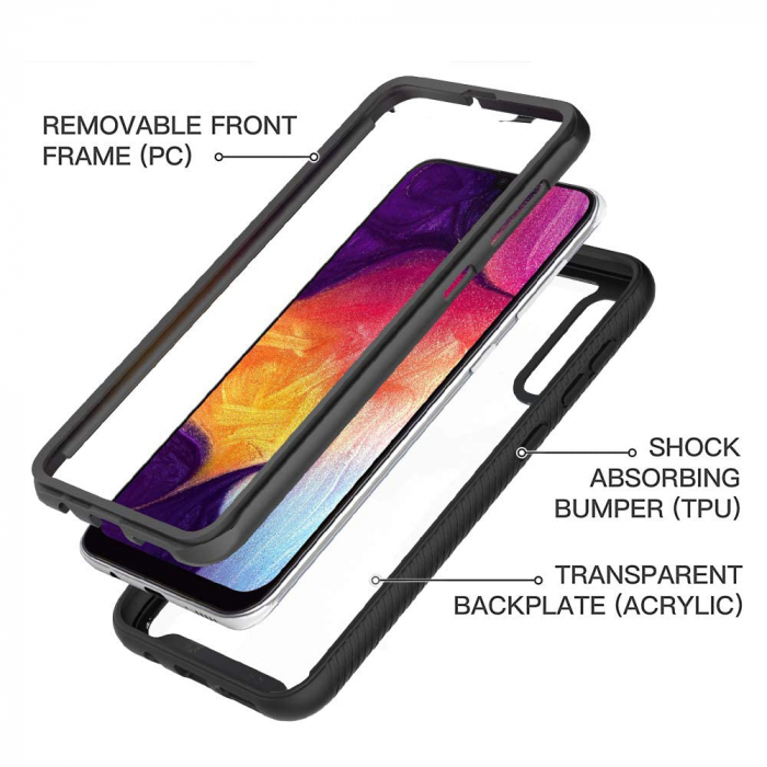 Husa Defense 360 + folie protectie pentru Samsung Galaxy A50, Negru [2]
