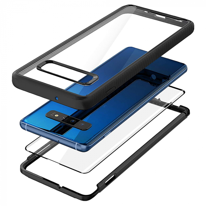 Husa Defense 360 + folie protectie pentru Samsung Galaxy S10+, Negru [2]