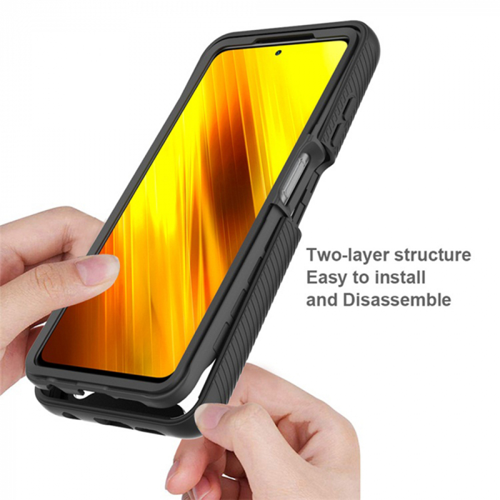 Husa Defense 360 + folie protectie pentru Xiaomi Poco X3 NFC, Negru [3]