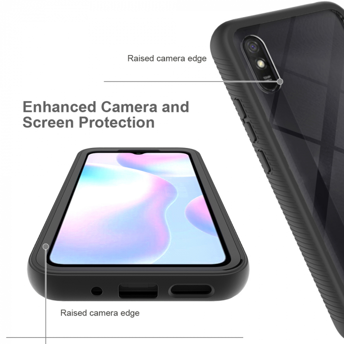 Husa Defense 360 + folie protectie pentru Xiaomi Redmi 9A, Negru [5]