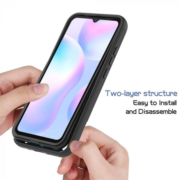 Husa Defense 360 + folie protectie pentru Xiaomi Redmi 9A, Negru [3]