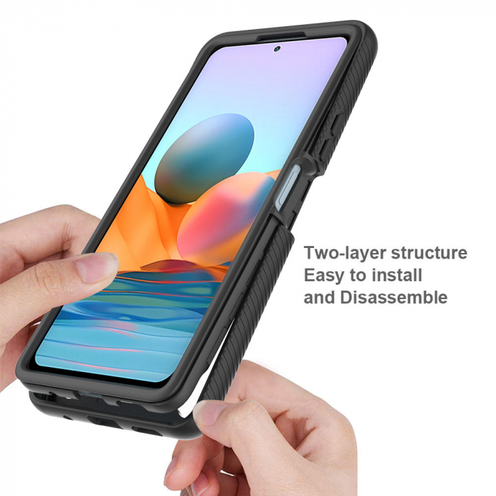 Husa Defense 360 + folie protectie pentru Xiaomi Redmi Note 10 Pro, Negru [3]