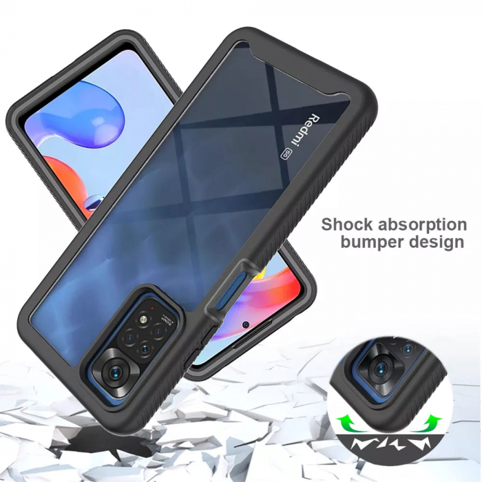 Husa Defense 360 + folie protectie pentru Xiaomi Redmi Note 11 / 11S, Negru [2]