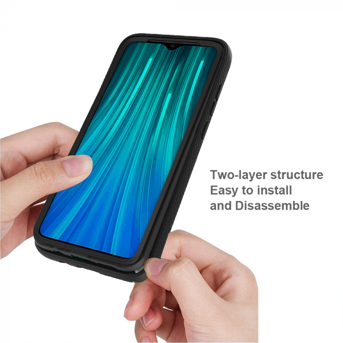 Husa Defense 360 + folie protectie pentru Xiaomi Redmi Note 8 Pro, Negru [4]