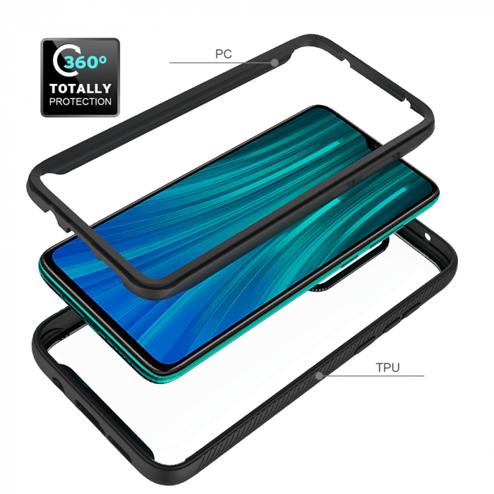 Husa Defense 360 + folie protectie pentru Xiaomi Redmi Note 8 Pro, Negru [2]