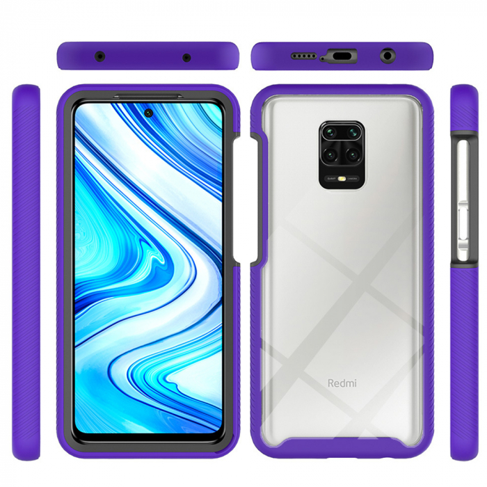 Husa Defense 360 + folie protectie pentru Xiaomi Redmi Note 9S / Note 9 Pro, Negru [4]