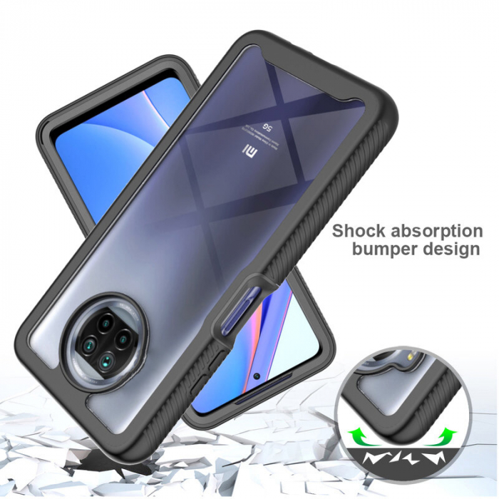 Husa Defense 360 + folie protectie pentru Xiaomi Redmi Note 9T, Negru [3]