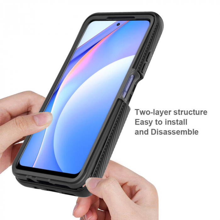 Husa Defense 360 + folie protectie pentru Xiaomi Redmi Note 9T, Negru [4]