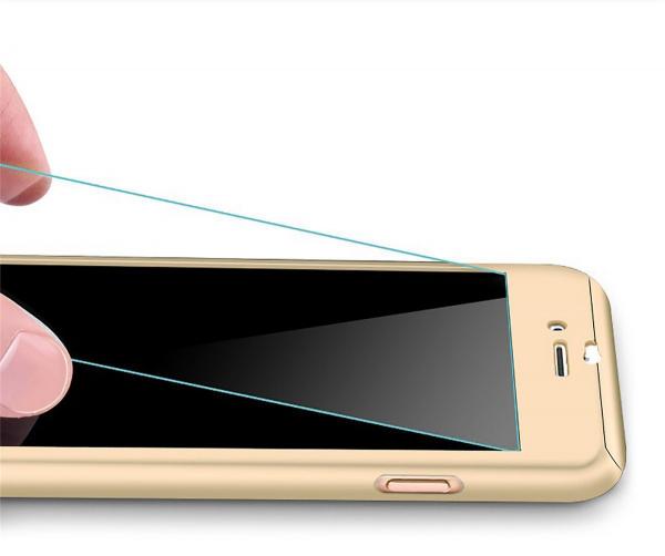 Husa Full Cover 360 (fata + spate + geam sticla) pentru Apple iPhone 6 / 6S, Gold [3]
