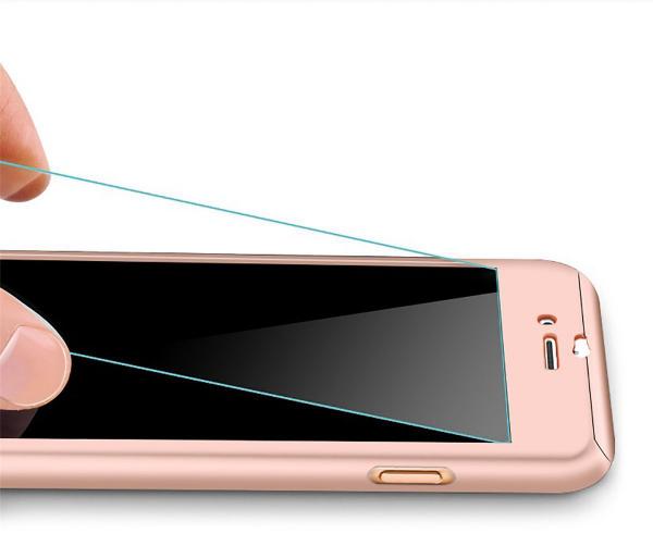 Husa Full Cover 360 (fata + spate + geam sticla) pentru Apple iPhone 6 / 6S, Rose Gold [3]