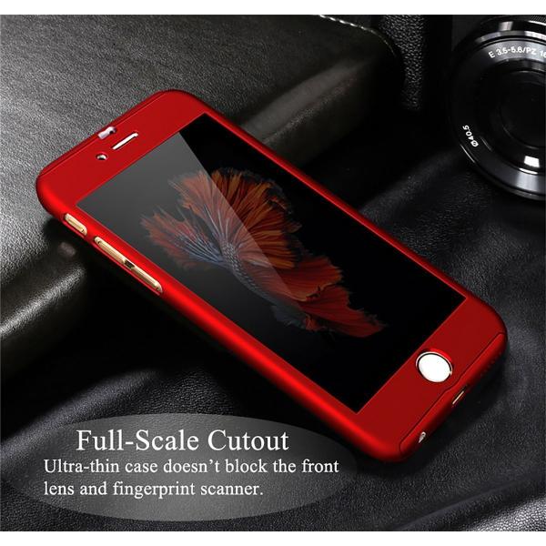 Husa Full Cover 360 + folie sticla iPhone 7, Red [4]