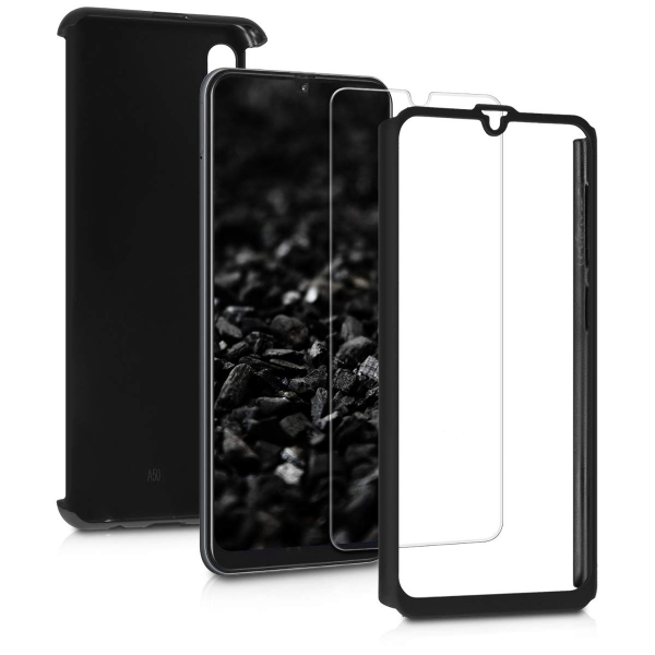 Husa Full Cover 360 + folie sticla pentru Samsung Galaxy A50, Negru [2]